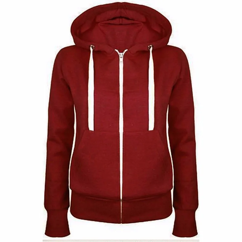 Fashion Trend Zipper Hooded  Long-sleeved Plus Cashmere Sweater Coat