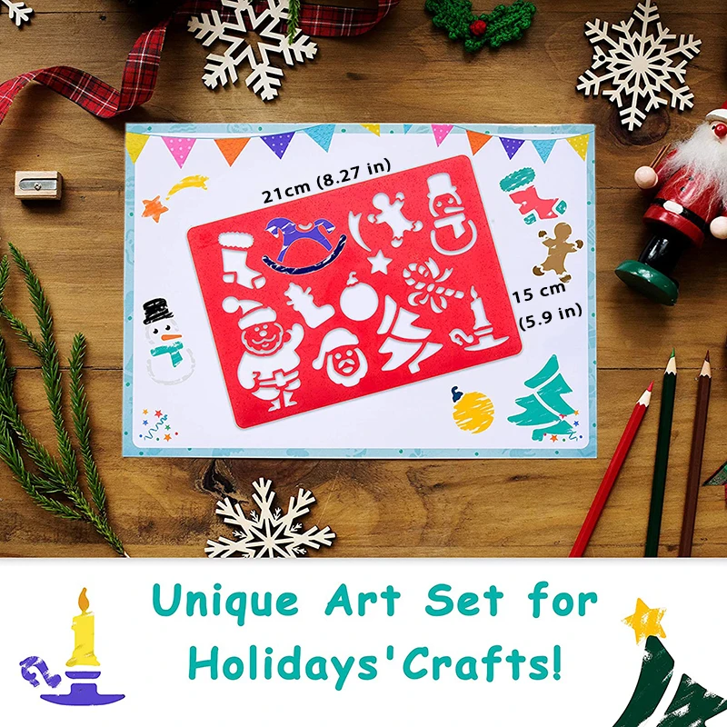 20pcs Kids Drawing Template Set Art Tool Painting Stencil Rulers Drawing Color Board Children Painting Learning Education Aids