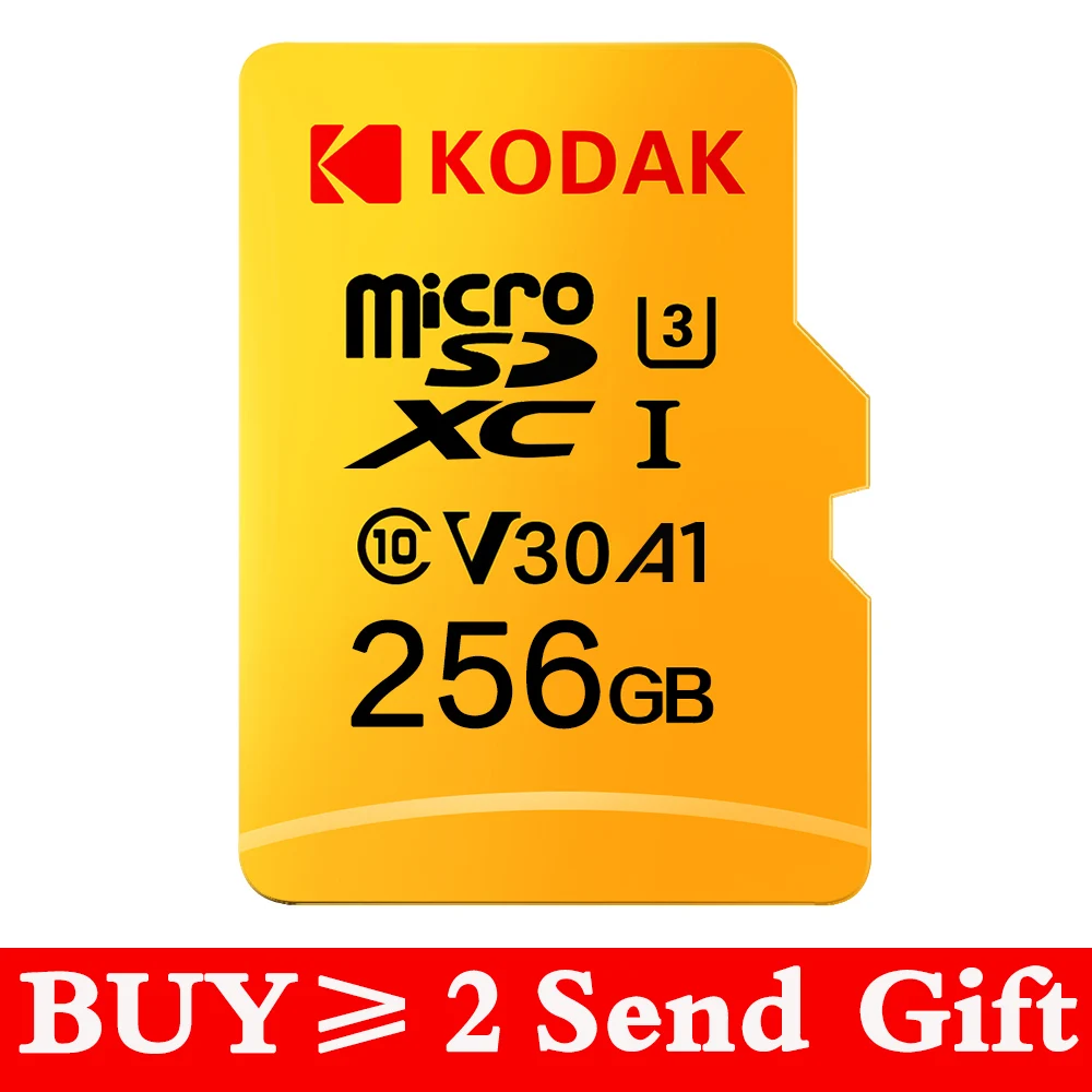 KODAK Micro SD 128GB 256GB microsd 512 gb Flash Memory Card 32GB 64GB U1 TF 4K Class 10 tarjeta Micro SD Card U3 UHS-I 16GB