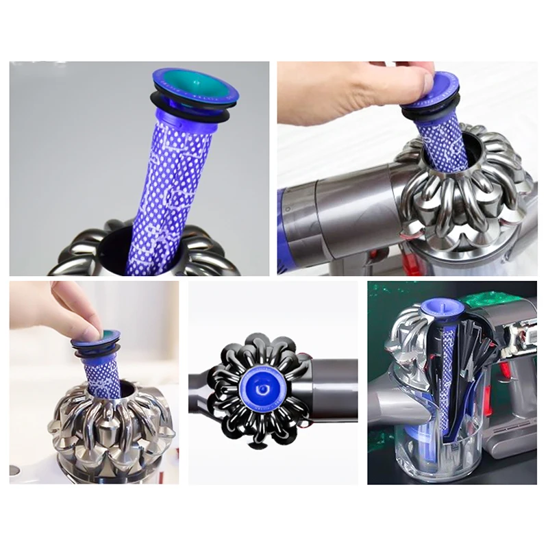 2 Pack Pre-Filtri e 1 Pacchetto HEPA Post-Filtri di Ricambio Compatibile per Dyson V8 e V7 Cordless aspirapolvere