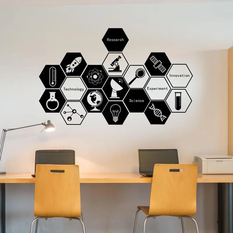 Science Wall Decal Technology Innovation Vinyl Window Stickers School Study Room Classroom Laboratory Interior Decor Art Q536