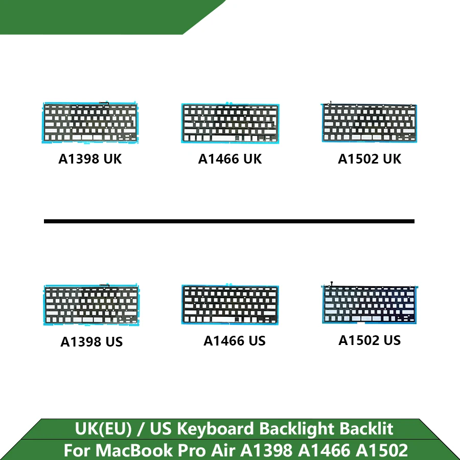 New EU UK US Keyboard Backlight Backlit For Macbook Pro Air A1398 A1369 A1466 A1502 2012-2017 Years