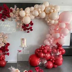 Ruby Red Pink Balloons Garland Kit Valentine Balloon Arch Globos Wedding Valentine's Day Decor Baby Shower Birthday Party Decor