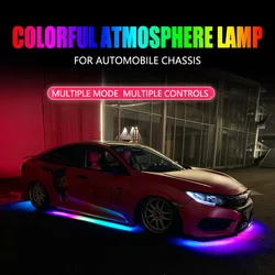 RGB Multicolorido Flexível Fluxo Carro LED Luz Underglow Underbody À Prova D 'Água Automóvel Chassi Neon Atmosfera Luz