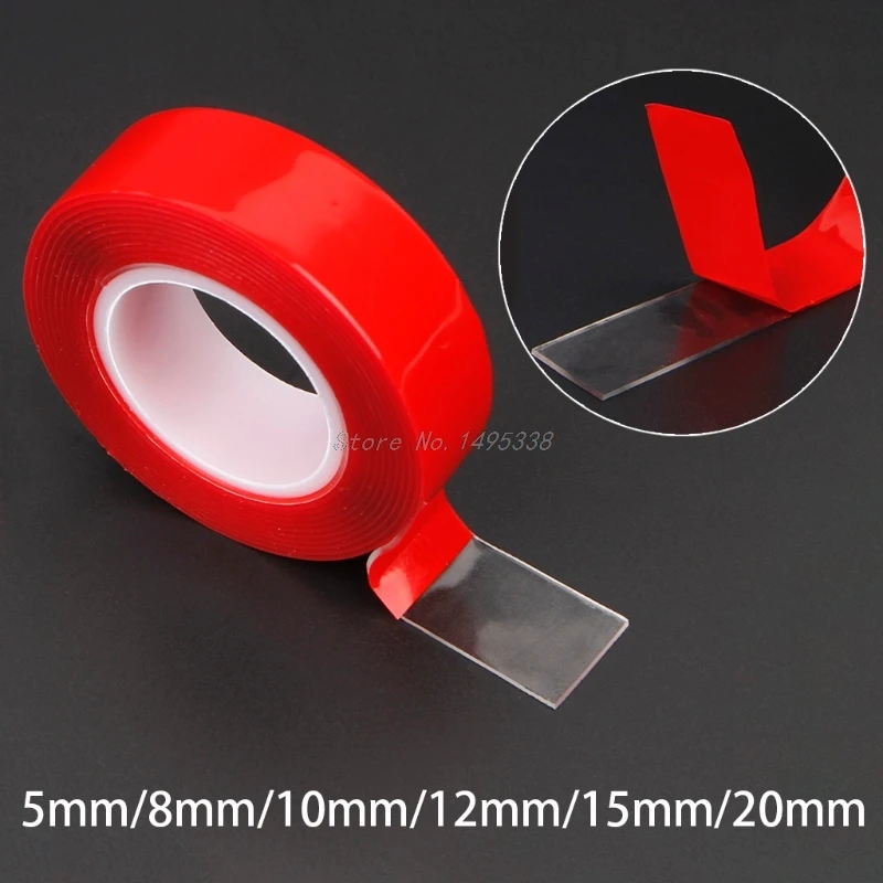 Red Double Sided Adhesive Sticker Tape Ultra High Strength Mounting Transparent No Traces Sticker for Car Auto Interior Fixed