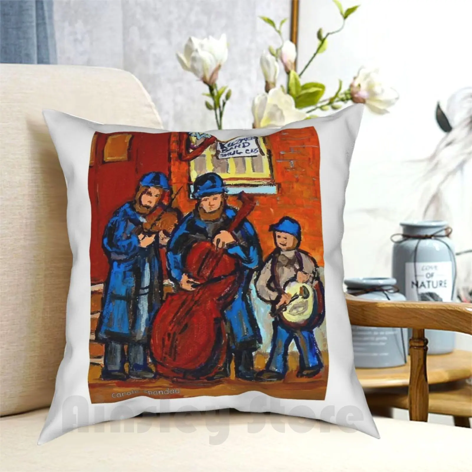 Klezmer Band Playing At A Wedding Pillow Case Printed Home Soft DIY Pillow cover Montreal Bagg Synagogue Bagg Shul Chupa