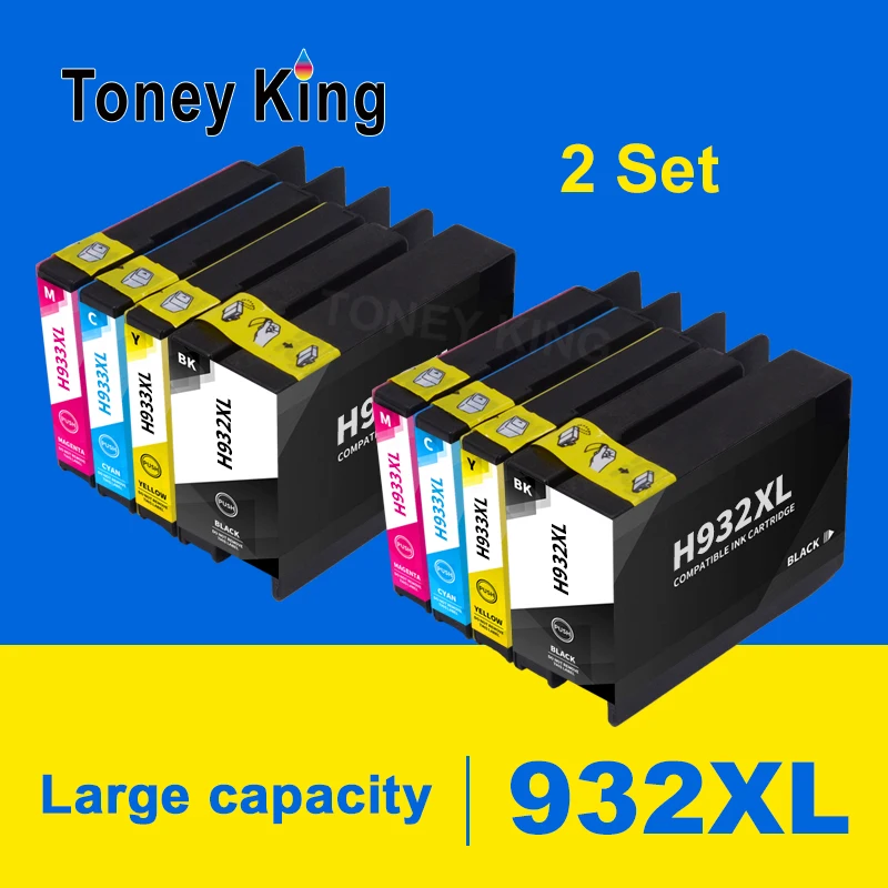 Toney King Compatible 932XL 933XL 932 933 Ink Cartridge compatible for hp Office jet 6100 6600 6700 7110 7610 7612 printer 4