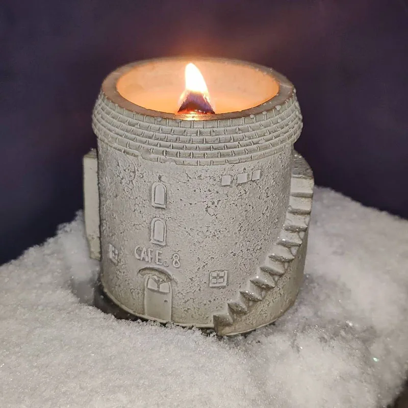 Concrete Silicone Mold Candle Vessel Molds Wax Candle Cup Mold Tower Pot Mold Candle Holder Molds Silicone Planter Molds