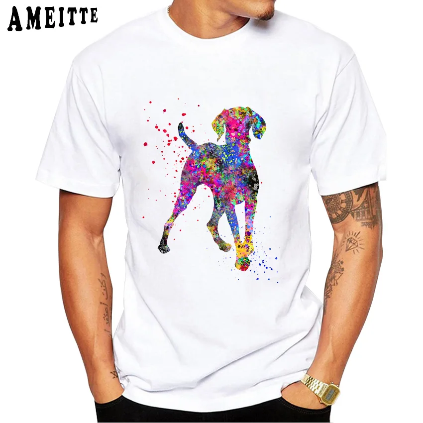 Powerful Magyar Dog Design T-Shirt Summer Men's Short Sleeve Hungarian Vizsla Dog Design Hip Hop Boy White Tops Man Casual Tees