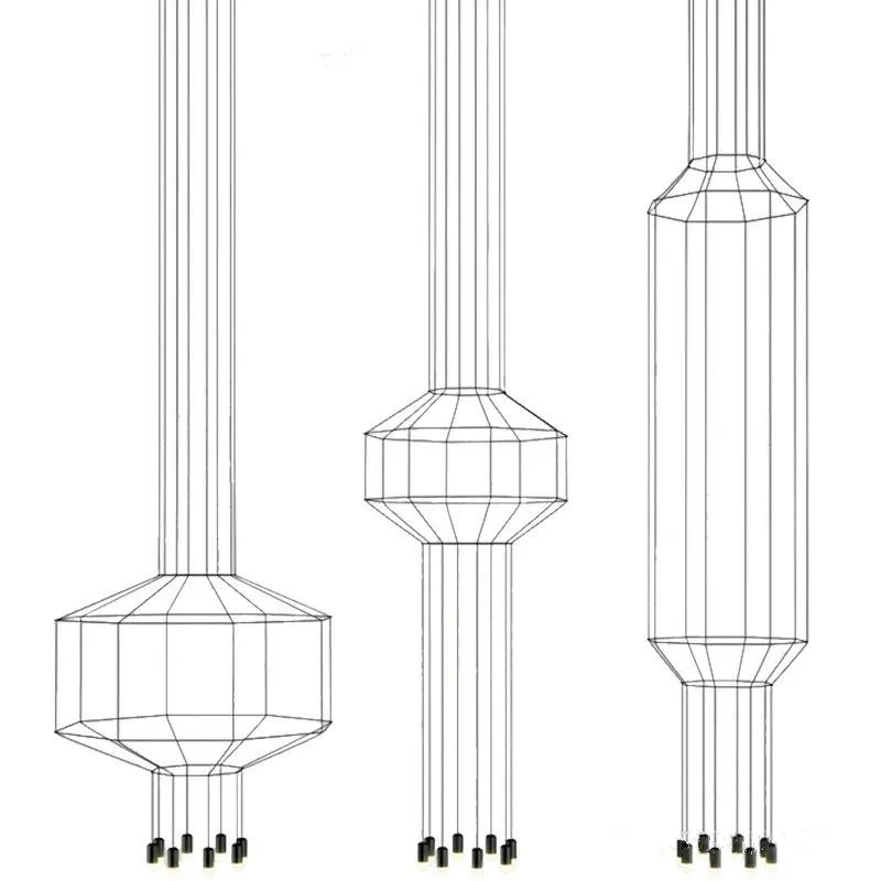 Imagem -04 - Wireflow Hexagonal Pendant Luz Pós-moderna Luz Geométrica Criativo Luzes Simples Villa Sala de Estar Sala de Jantar Lounge Luz