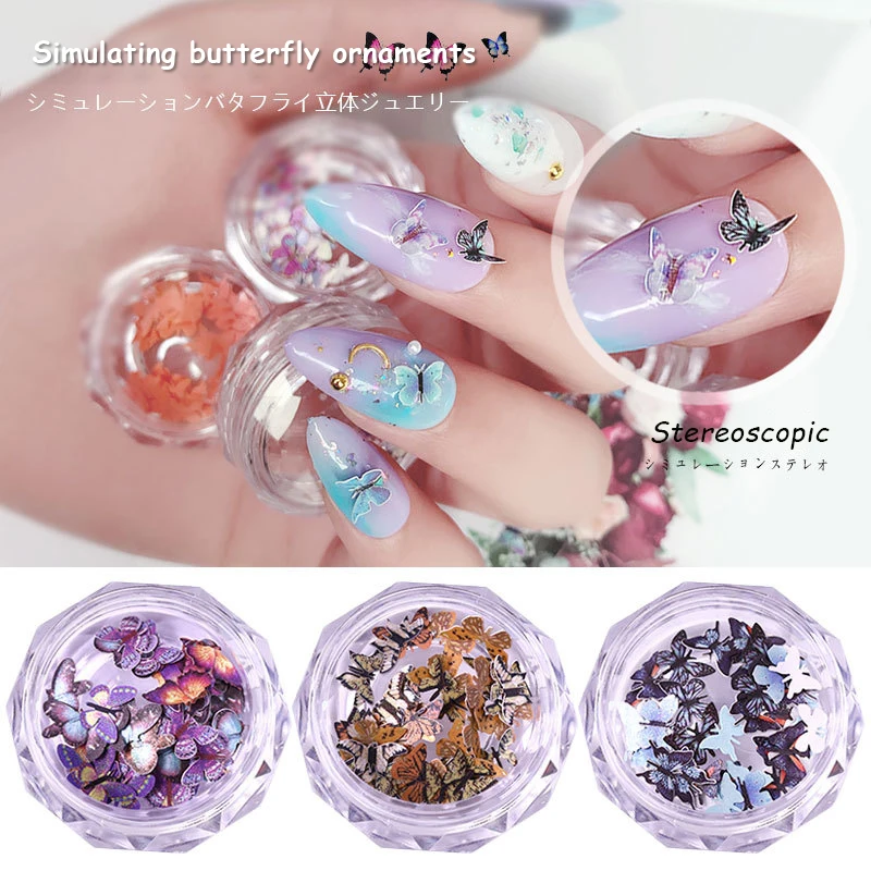 Handmade Fashionable Unique Cross-border Ins-style Exclusive Handmade Butterfly Nails Ins Wind Trending Must-have 3d Trendy Mini