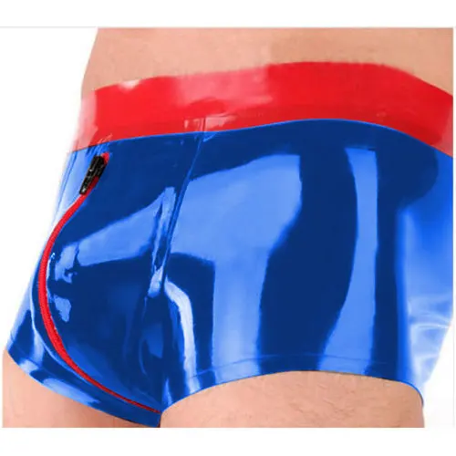 Latex/Rubber/Leotard/Clothes/Fancy Dress Party/Sexy/Party/blue and red Latex Boxer Briefs XS-XXL 0.45MM