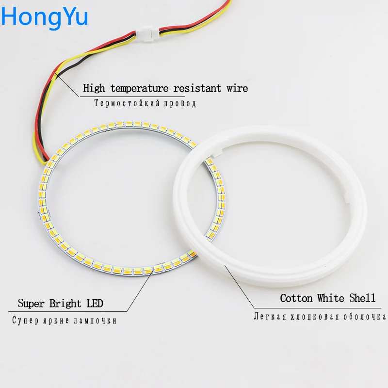 Cotton Switchback LED White Amber Angel Eye  Rings DRL turn signal light for Volkswagen VW Passat B6 Magotan 2006-2010