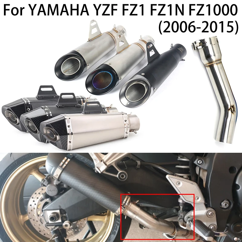 For 2006-2015 Yamaha FZ1 FZ1N FZ1000 Motorcycle Exhaust Tailpipe Middle Mid Link Pipe Muffler Connect Tube Stainless Steel