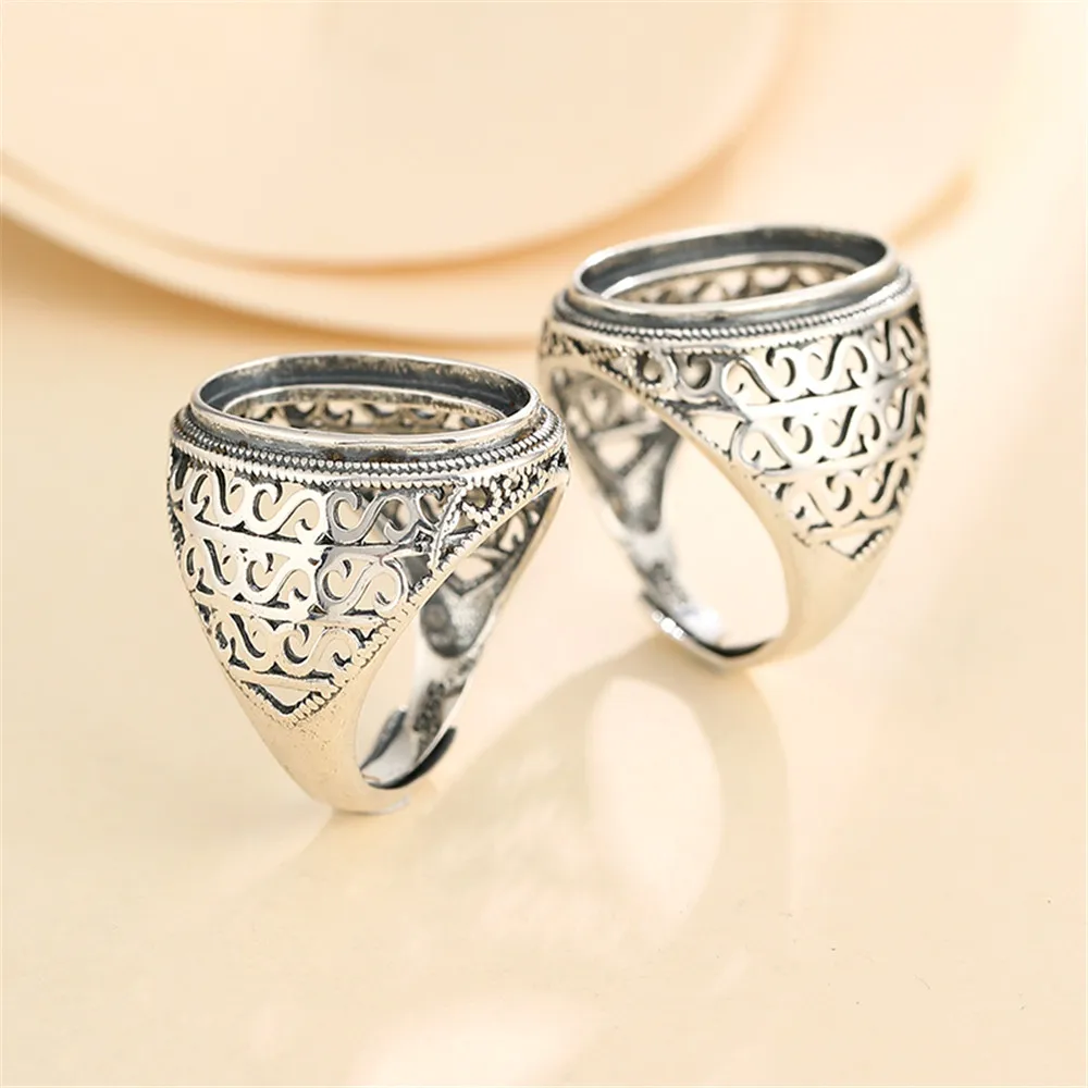 Ring Setting for 13x19mm Oval Cabochons Ring Blank Thai Sterling Silver Adjustable Band Ring Base SR0037