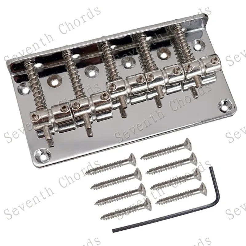 A Set  Chrome Black Gold Vintage Top Load 5 Strings Electric Bass Guitar Bridge Accessories Parts