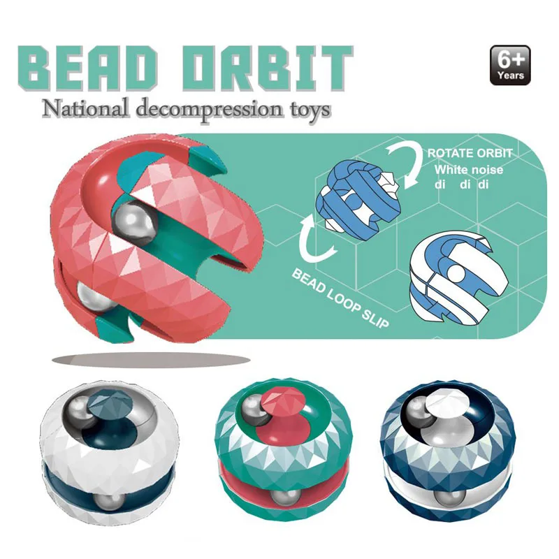 Rotating Magical Bead Orbit Ball Spinner Relieve Stress Puzzle Toys Fingertip Decompression Infinity Cube For Children Adult