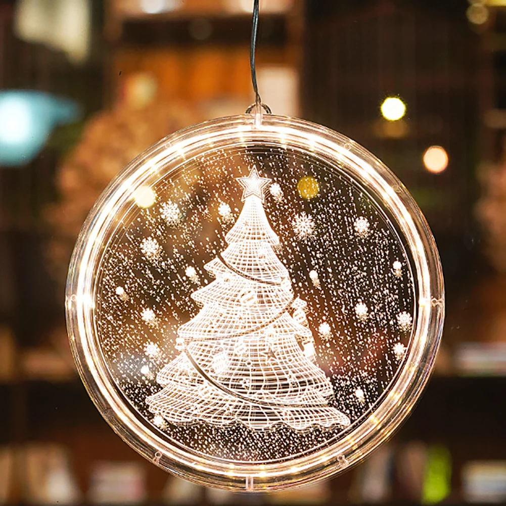 Christmas LED Acrylic Decoration Lights Room 3D Hanging Pendant Home Living Room Layout Window Garden Decoration Modeling Light