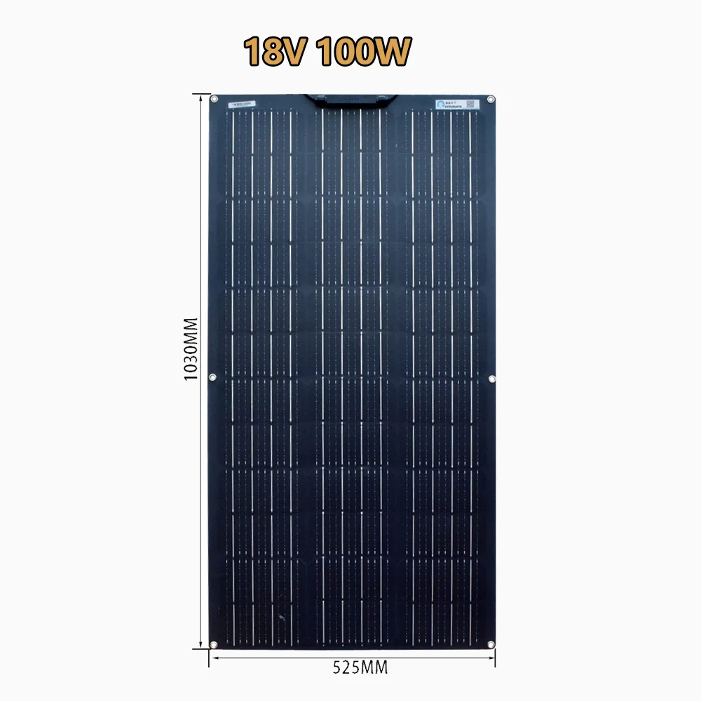 18v Flexible Solar panel Long 1000w 300w 100w 200w 400w 500w 800w cell for 12v 24v Battery RV Car Boat Cable Trailer home