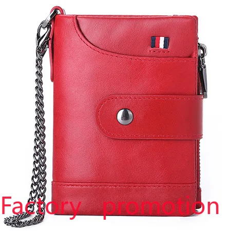 Factory Direct New Genuine Leather Men's Short Wallet Fashion Business Casual Multi-Card Package Zipper Purse