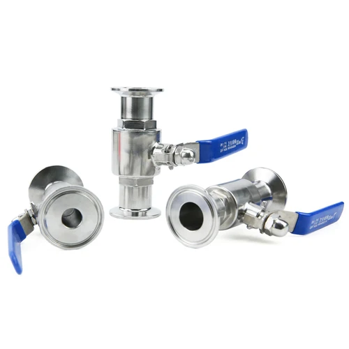 Imagen 2 del producto 19mm 3/4 ""1"" 1-1/2 ""2"" 304 válvula de bola sanitaria de acero inoxidable Tri abrazadera 50,5mm/64mm tipo virola para producto de diario casero