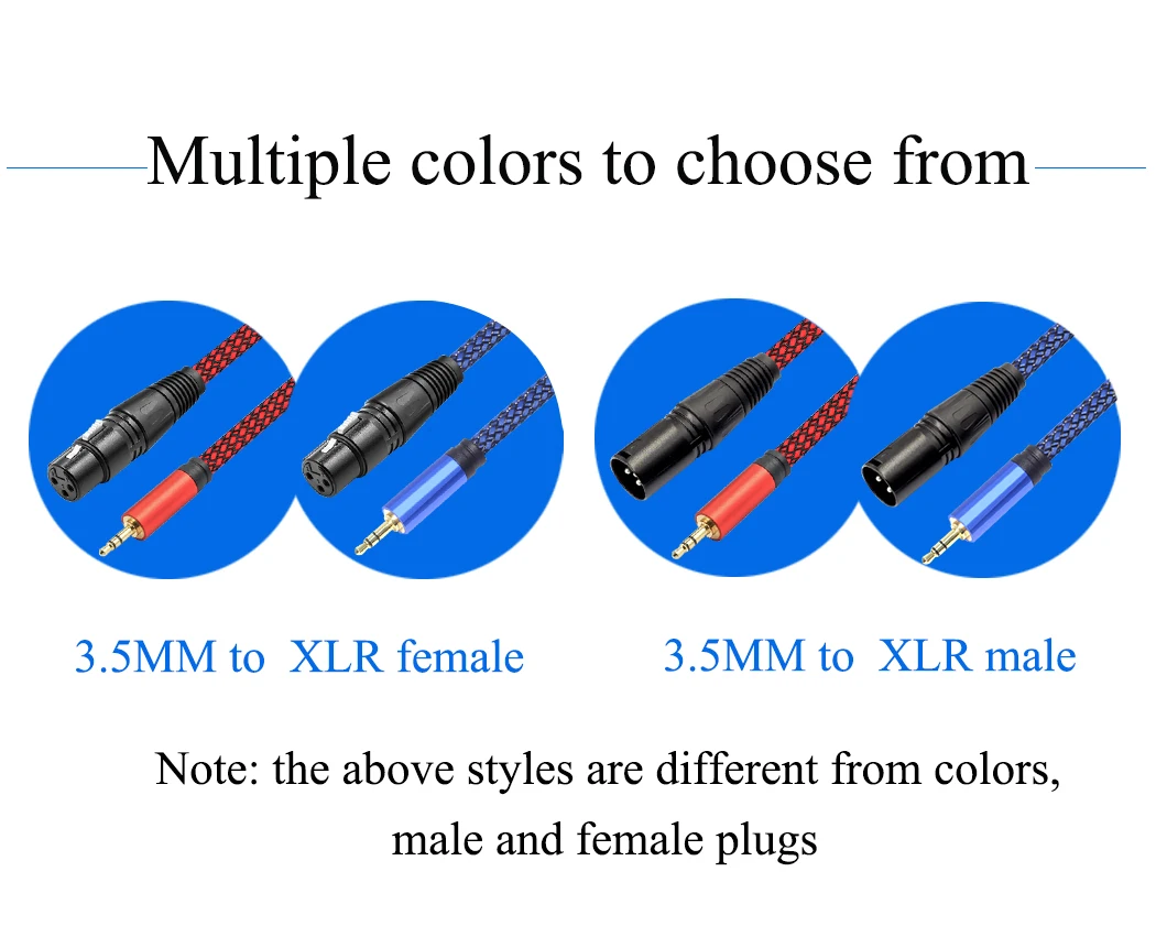 JORINDO 5M/16.4FT 3.5MM male plug extended to canon 3-pin audio microphone cable for notebook connection mixer line