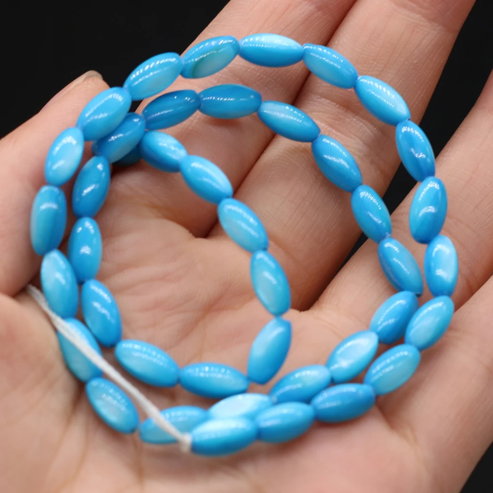 Natural Fashion Shell Rice Blue Red Beads Wholesale DIY Making Necklace Bracelet Specification 8-10mm Women Gift