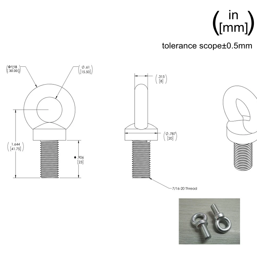 Seat Harness Eye Bolts size:7/16 Set Of 6PCS For Racing Seat Safety Belt Harness For BMW E30 M20 325 325i 6c EP-CGQ19-6PCS