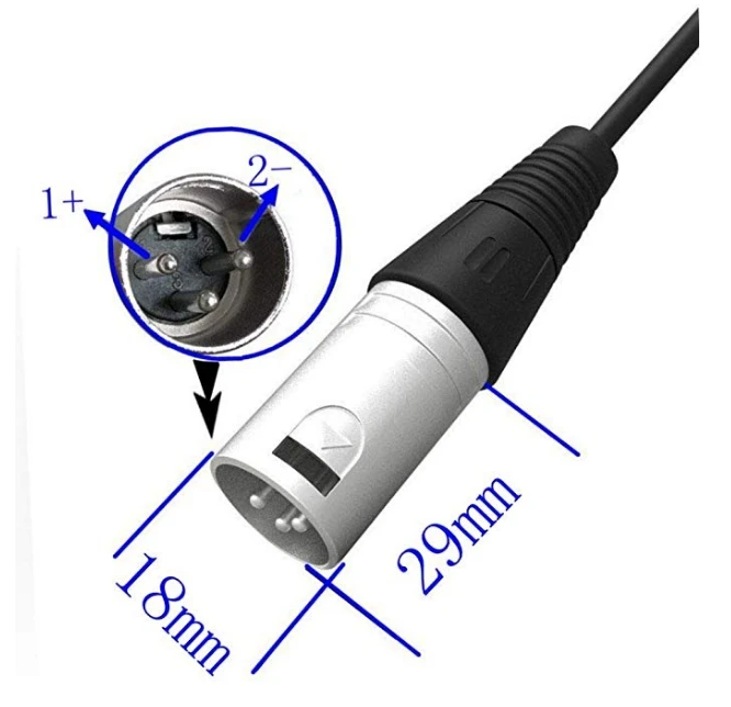 24V 2A Lead-Acid Battery Charger 28.8V 2A Charger 3-Pin XLR Connector Lead Acid Battery Pack Charger