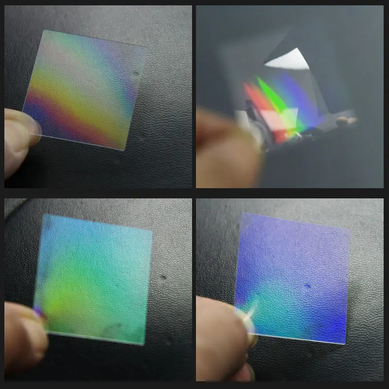 36x38mm Optical grate Trasmission Diffraction grating Teaching demonstration Spectrophotometer holographic imaging