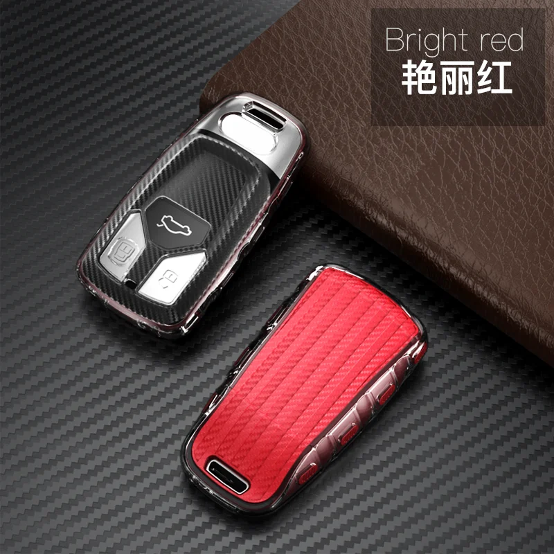 New TPU soft Car Key Cover Case Key Case For AUDI A4 B9 Q5 Q7 TT TTS 8S 2016 2017 car smart remote Car Styling