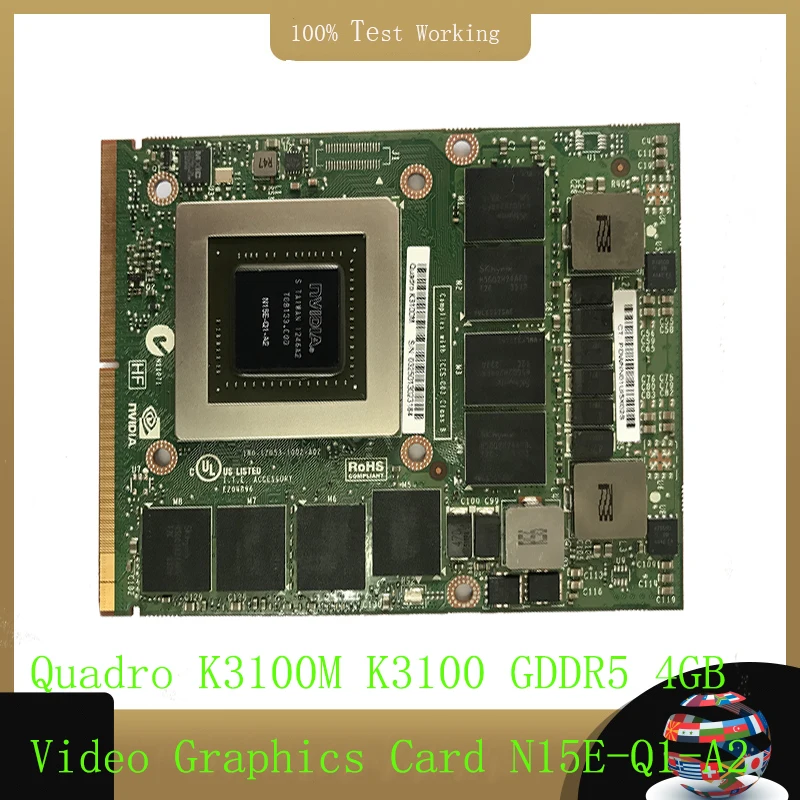 Brand New K3100M N15E-Q1-A2 Display Video Graphic Video Card 4G For Laptop DELL M6700 M6800 M6600 HP 8740W 8760W ZBOOK