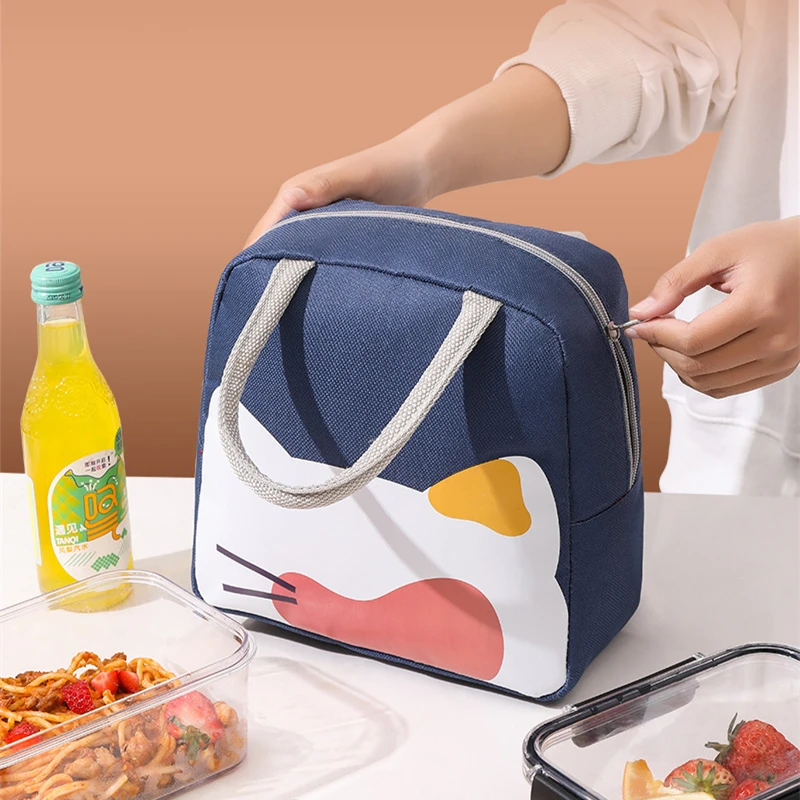 

1PC New Women Oxford Cloth Lunch Thermal Bag Children Picnic Food Storage Bags Lunchbox Insulated Bento Box Cartoon Organizer
