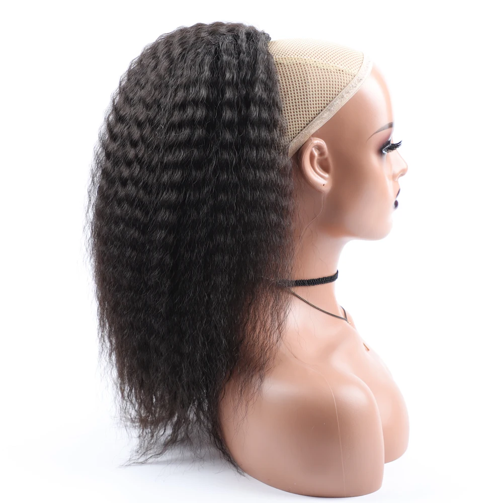 Afro Kinky Curly Ponytail Hair For Women Black Color Synthetic Curly Drawstring Ponytail Extensions Extra Long Fake Ponytail