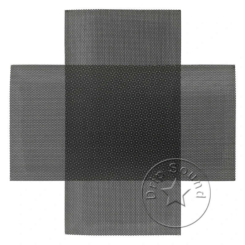 250x129 มม.ลำโพงทวีตเตอร์เปลี่ยนสุทธิตกแต่งวงกลมโลหะตาข่าย Grille ป้องกัน # สีดำ