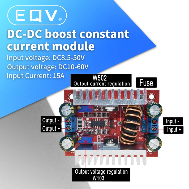 DC 400W 15A Step-up Boost Converter Constant Current Power Supply LED Driver 8.5-50V to 10-60V Voltage Charger Step Up Module