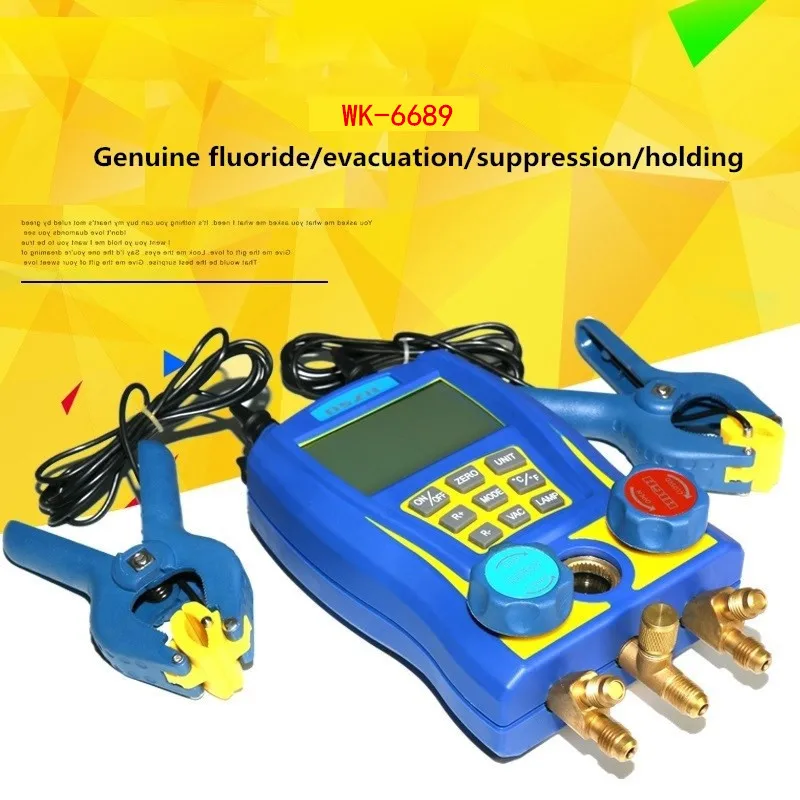 WK-6889 Digital Refrigerant Meter Vacuum Test Electronic Pressure Gauge Refrigerant Fluoride Meter R32 Refrigerant Meter