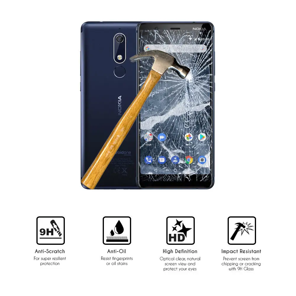 For Nokia5.1 Tempered Glass 2.5D Premium Screen Protector Film For Nokia 5.1 TA-1061 5.5