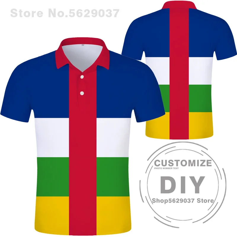 Central African Polo Shirt Logo Free Custom Name Caf Polo Shirt Nation Flag Centrafricaine Republic French Print Photo Clothing