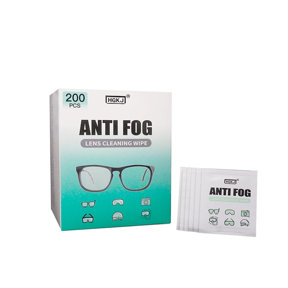 HGKJ Anti-Fog Wipe para óculos, Anti-Fog, pano molhado para óculos de sol, óculos, capacete protetor, máscaras de mergulho, óculos esportivos, 100