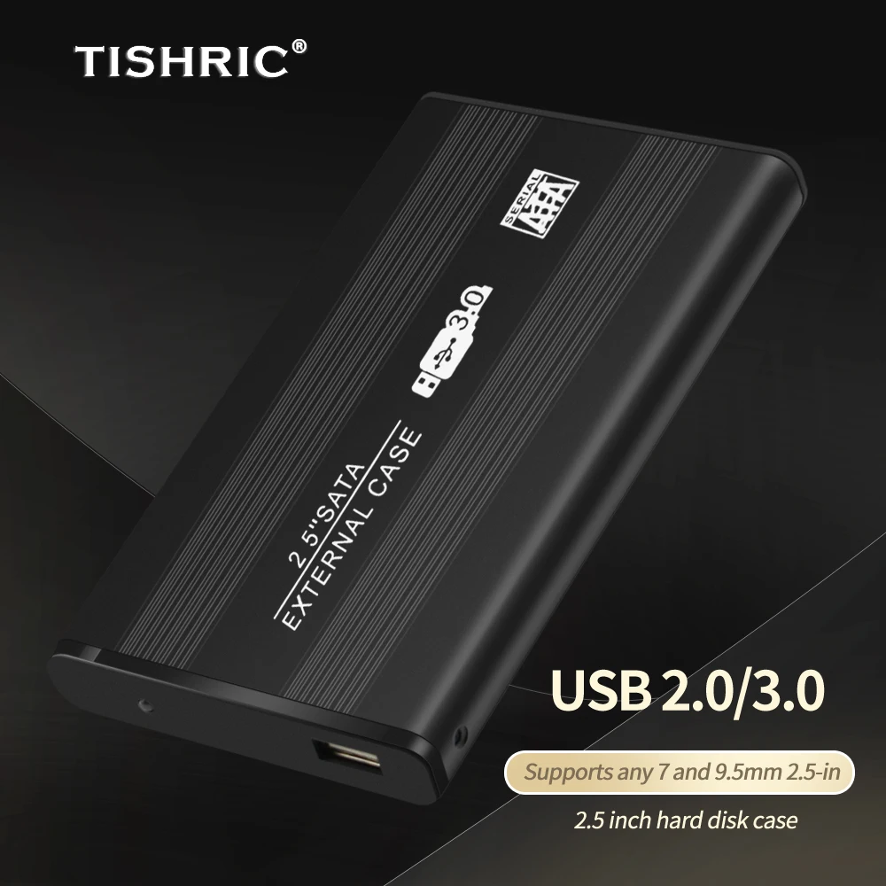 TISHRIC 2.5 بوصة HDD صندوق القرص الصلب قالب أقراص صلبة Sata إلى Usb صندوق القرص الصلب دعم المكونات الساخنة لنظام التشغيل Windows Mac