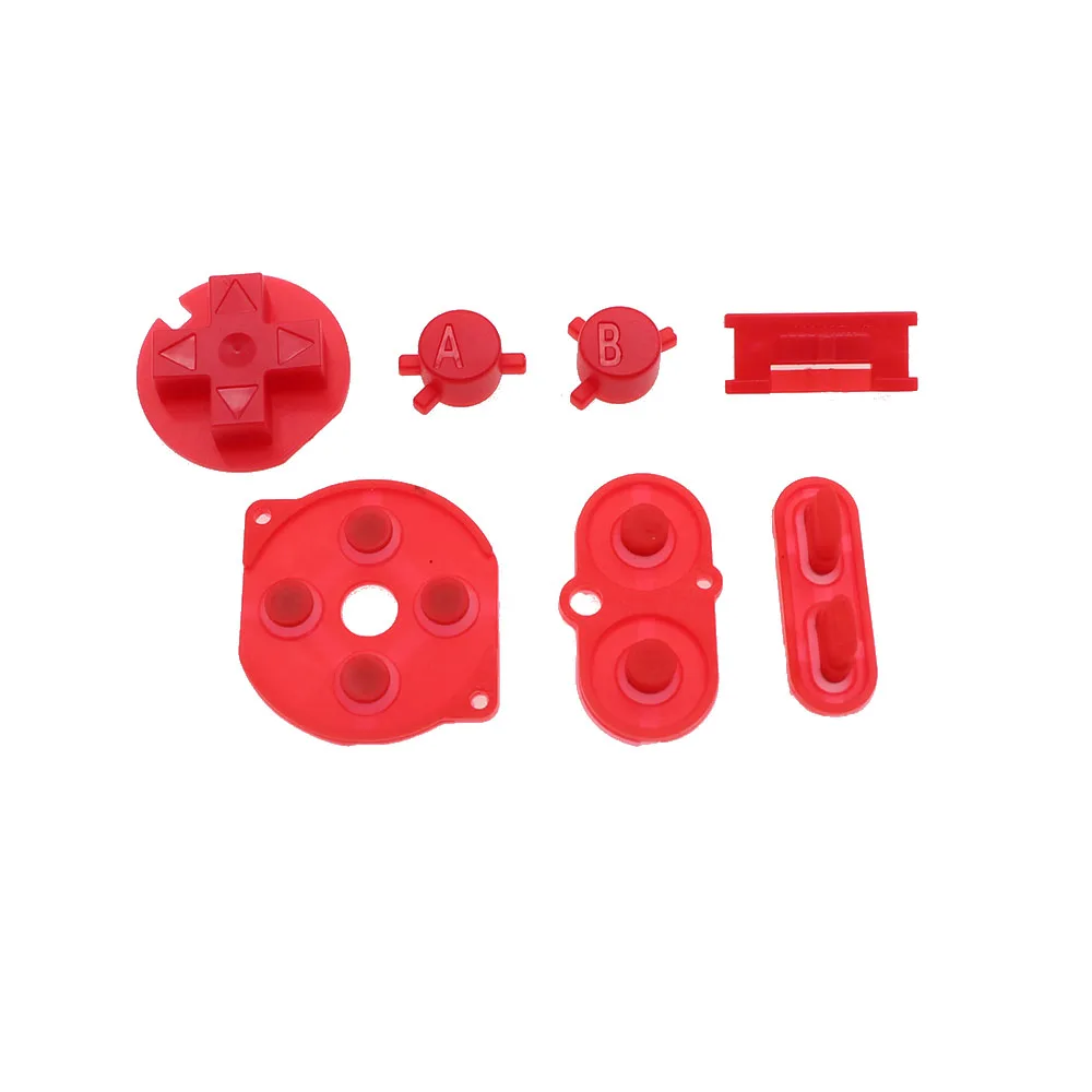 1 مجموعة سيليكون المطاط زر موصل و الملونة البلاستيك D منصات أ ب السلطة على إيقاف أزرار لوحات المفاتيح ل جيمبوي اللون GBC