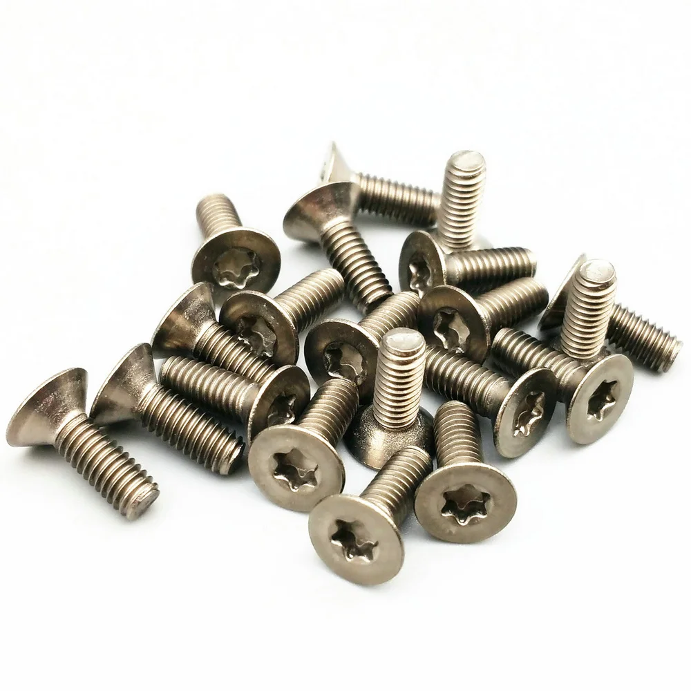 

Titanium Bolts M3 M1.6M2 M2.5 M4 6 8 10 15 20mm Countersunk Torx Drive T5 T6 T8 T10 T20 Titanium Screws Ti Fastener 12pcs