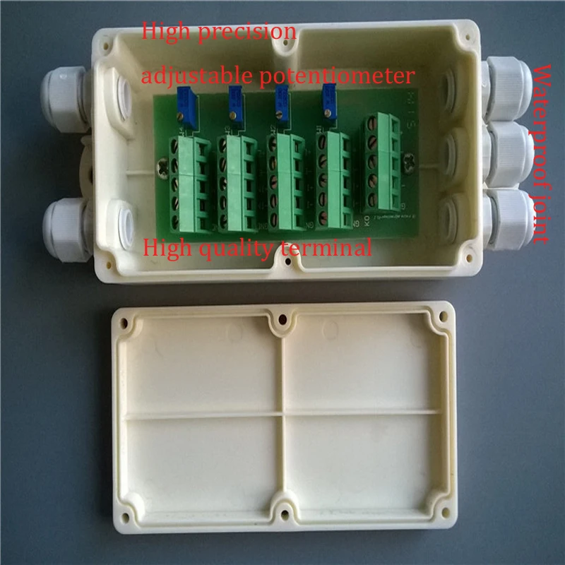 Plastics Junction Box With Circuit Card 5 Holes For 4 Wires Load Cell Junction Box .for measuring force and weight sensors