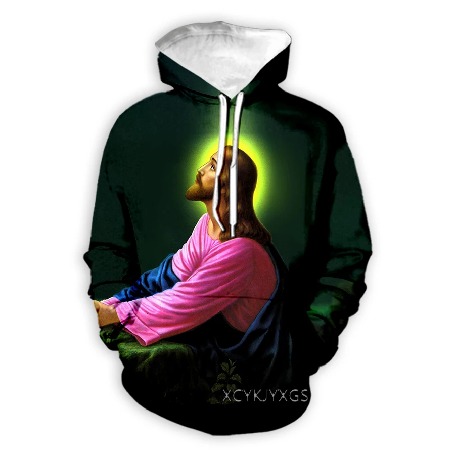 Xinchenyuan – sweat-shirt à capuche pour hommes et femmes, impression 3D de la Religion de dieu, Christ, jésus, vêtements de rue, Hip Hop, décontracté, Z32