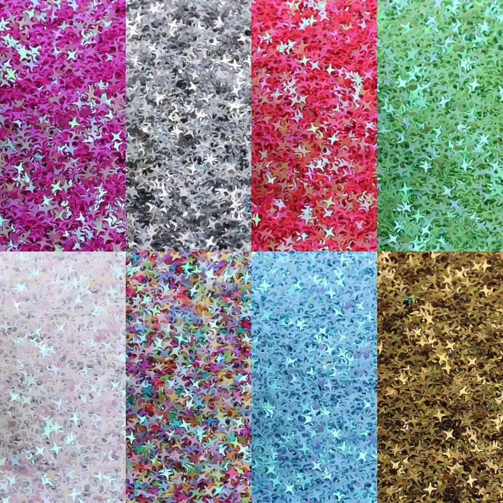 Grosir Warna-warni 4Mm Glitter 4 Titik Bintang Serpih Manik-manik Longgar Diy Scrapbooking Pernikahan Kuku Payet Seni Dekorasi