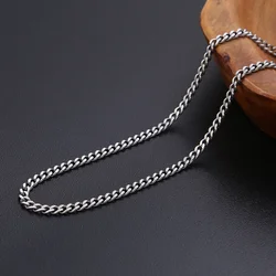 Real Silver Personality Rough Design Vintage Horseshoe Necklaces Men Woman S925 Sterling Chockers Link Punk Jewellery Gift