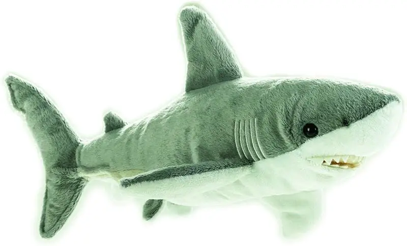 Cute Soft Simulation Shark Jaws Great White Shark Plush Toy Ocean Animals Children Kids Boys Girls Birthday Gift PP Cotton