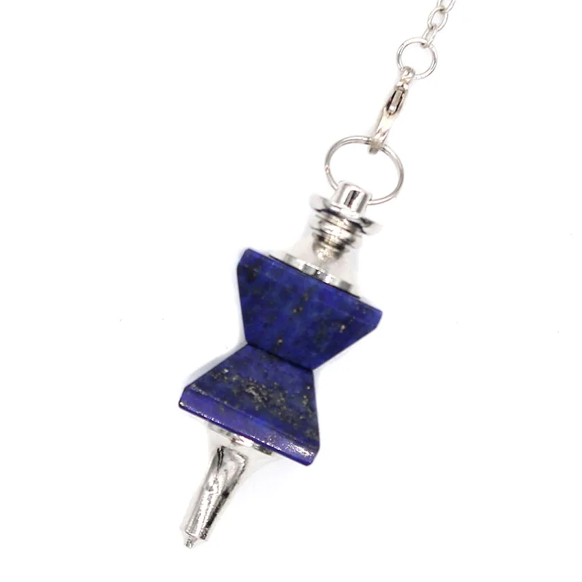 Natural Lapis Lazuli Stone Pyramid Pendulum for Dowsing Divination Blue Crystal Spiritual Healing Pendant Tool