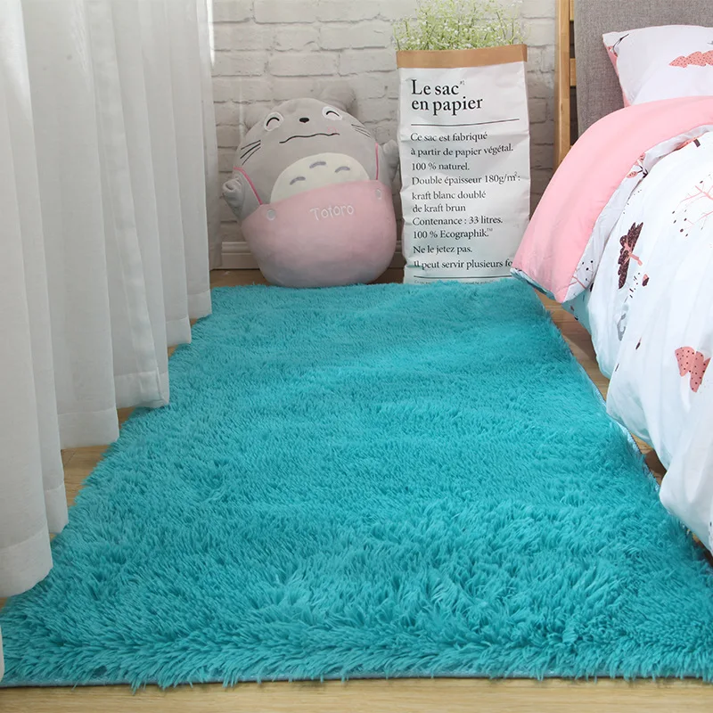 Pink Carpet For Girls Shaggy Children'S Floor Soft Mat Room Decoration Teenager Nordic Rectangle Red Fluffy Large Size Rugs